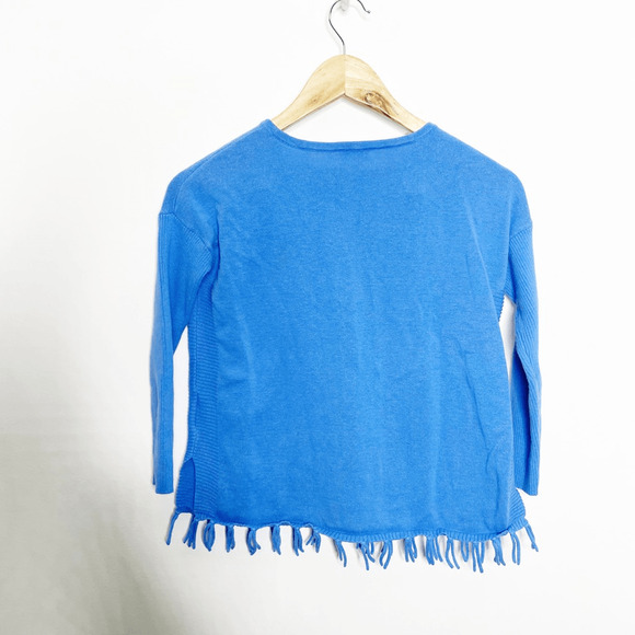 Lilly Pulitzer GIRLS Mini Ramona Fringe Sweater Coastal Blue Size MEDIUM 6-7 - Picture 4 of 6